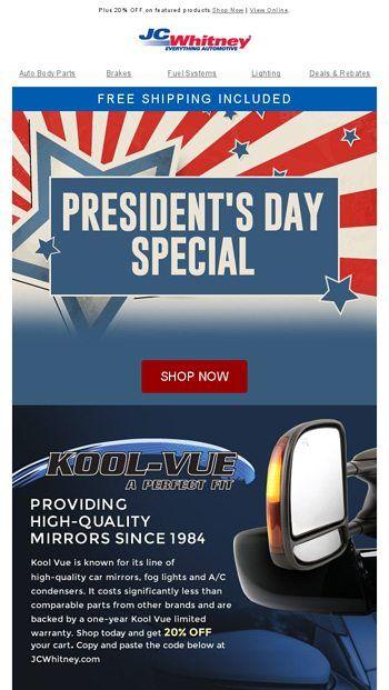 JCWhitney Logo - Get even lower prices on parts and accessories this President's Day ...