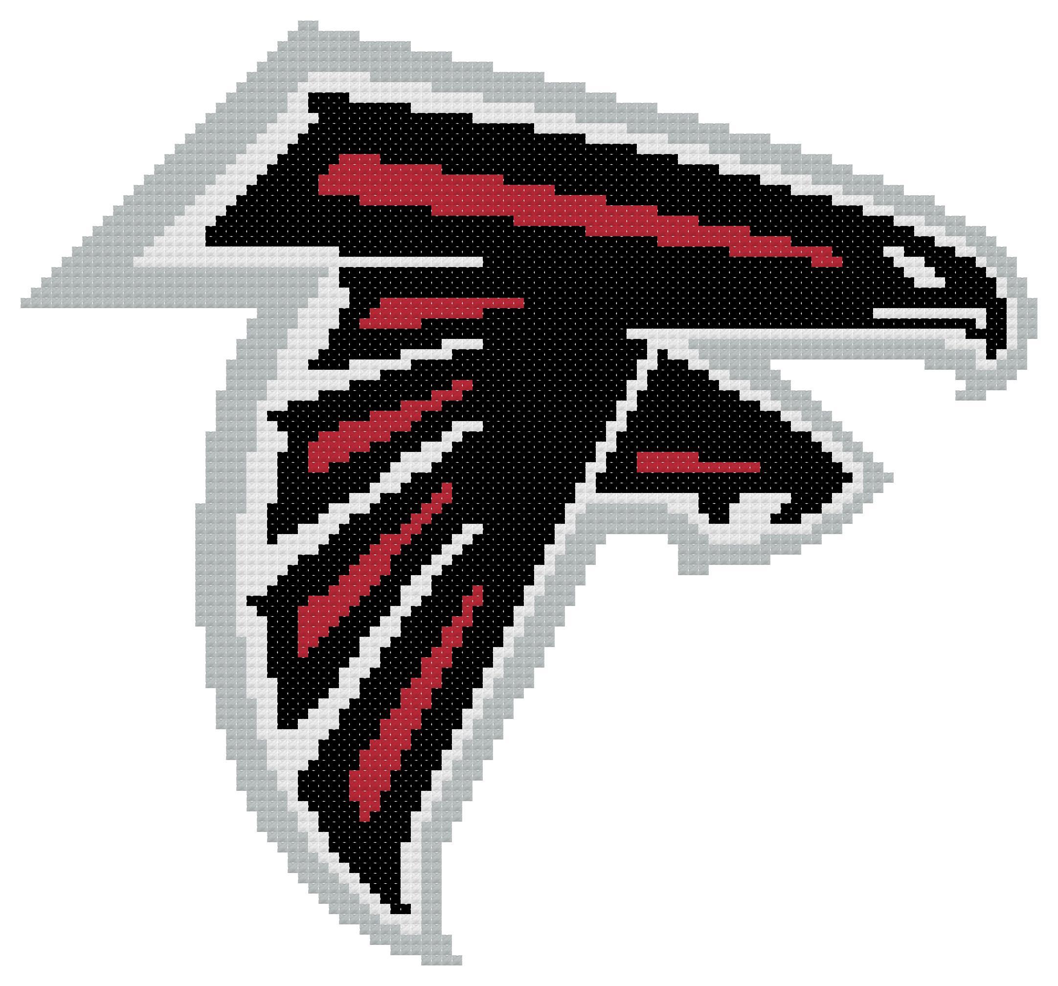 Falkons Logo - Counted Cross Stitch Pattern, Atlanta Falcons Logo