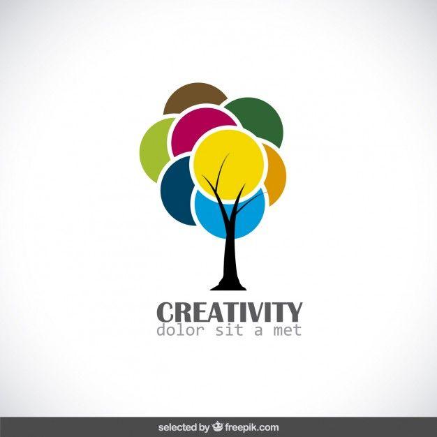 Creativity Logo - Creativity logo with colorful tree Vector | Free Download