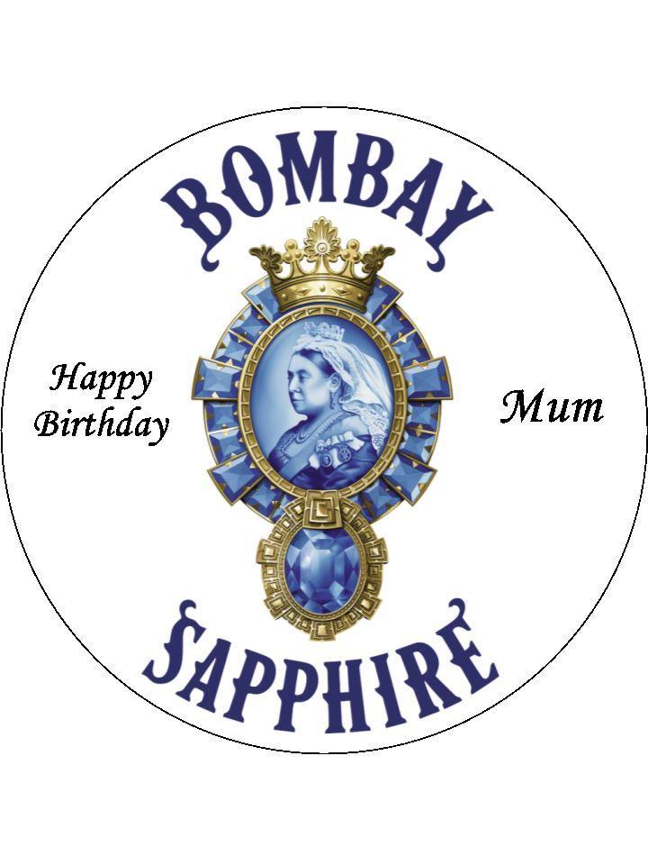 Gin Logo - Bombay Sapphire Gin Logo Edible Icing Cake Topper