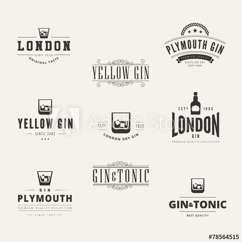 Gin Logo - Gin Hipster Logo design vector typography lettering Label - Buy this ...