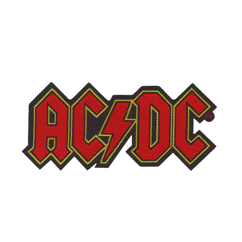 Original AC DC Logo - AC/DC Official Patch Classic Logo Shape Sew-On AUSSIE ROCK N ROLL ...