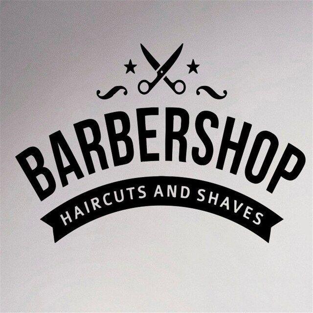 Hairstyles Logo - US $8.99 |Barbershop Emblem Wall Sticker Logo Hairdressing Salon Vinyl  Decal Hairstyles Home Interior Decor Art Murals Window Stickers-in Wall ...
