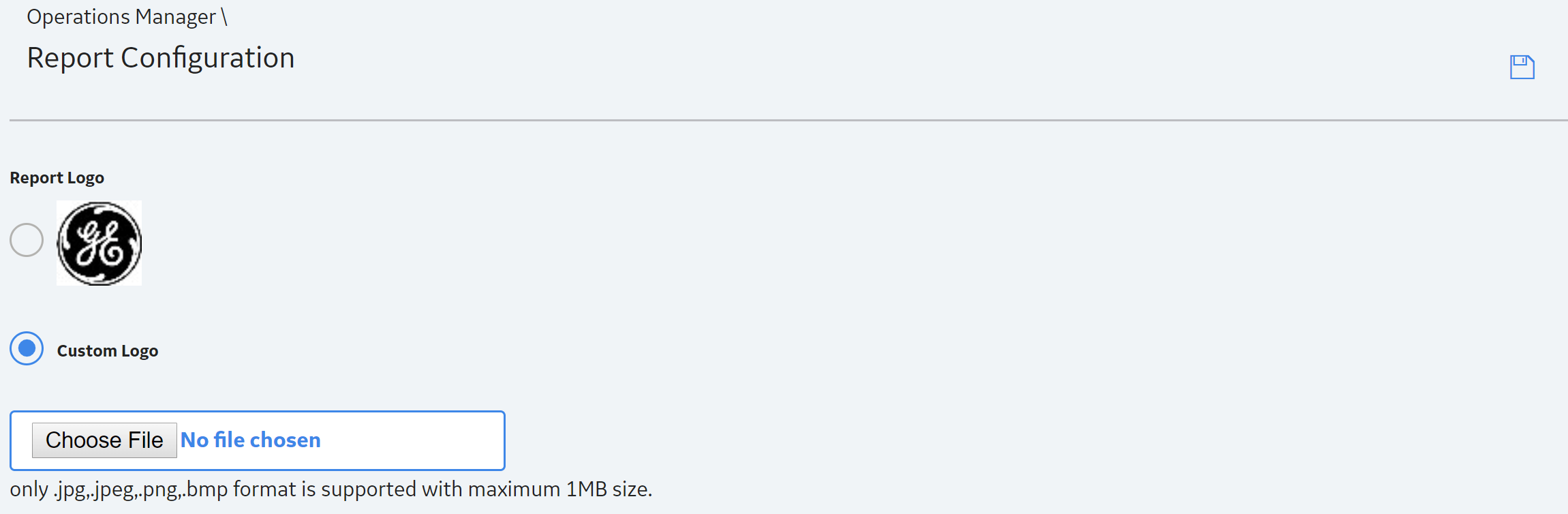 Meridium Logo - Report Configuration