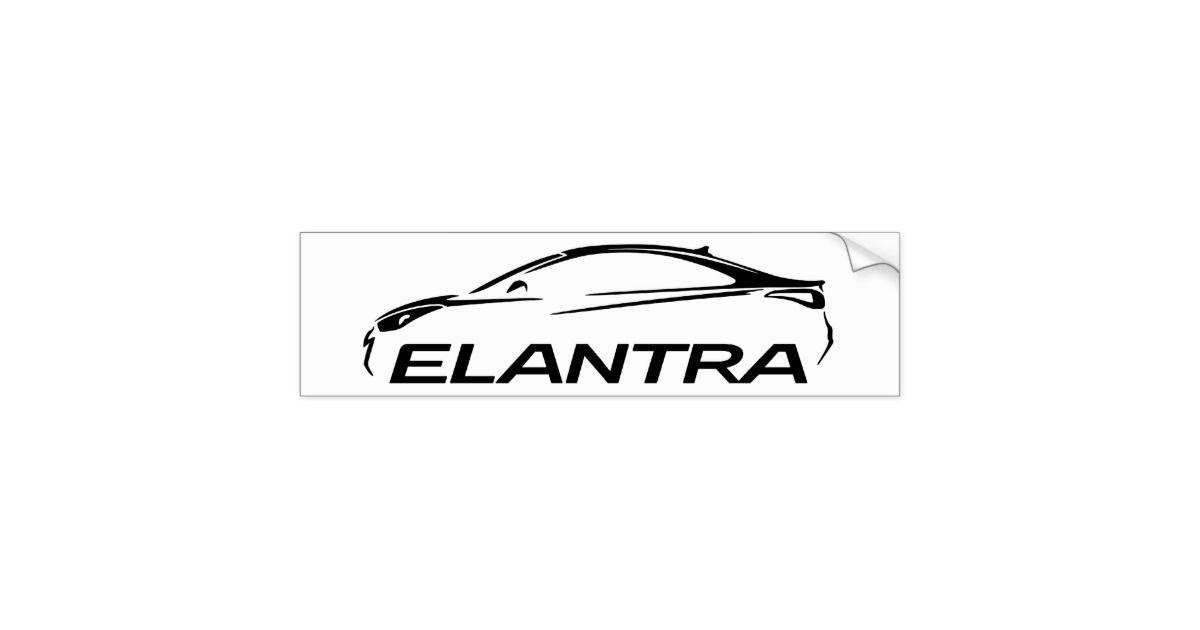 Elantra Logo - Hyundai Elantra Classic Car Design Bumper Sticker