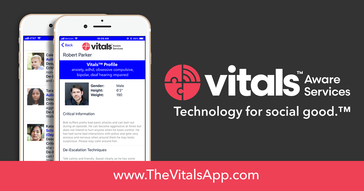 Vitals Logo - The App to Keep you Safe. Vitals™ App