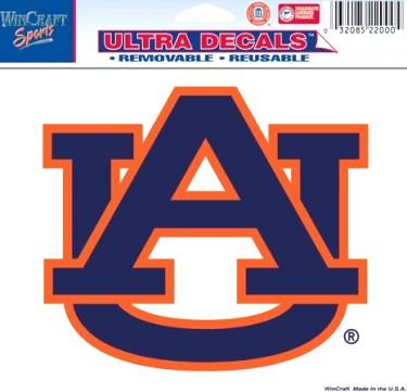AU Logo - Auburn Tigers Navy Blue Orange AU Logo WinCraft Ultra Decal 5x6
