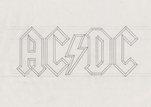 Original AC DC Logo - Designer Gerard Huerta's original sketch for AC/DC logo. He turned ...