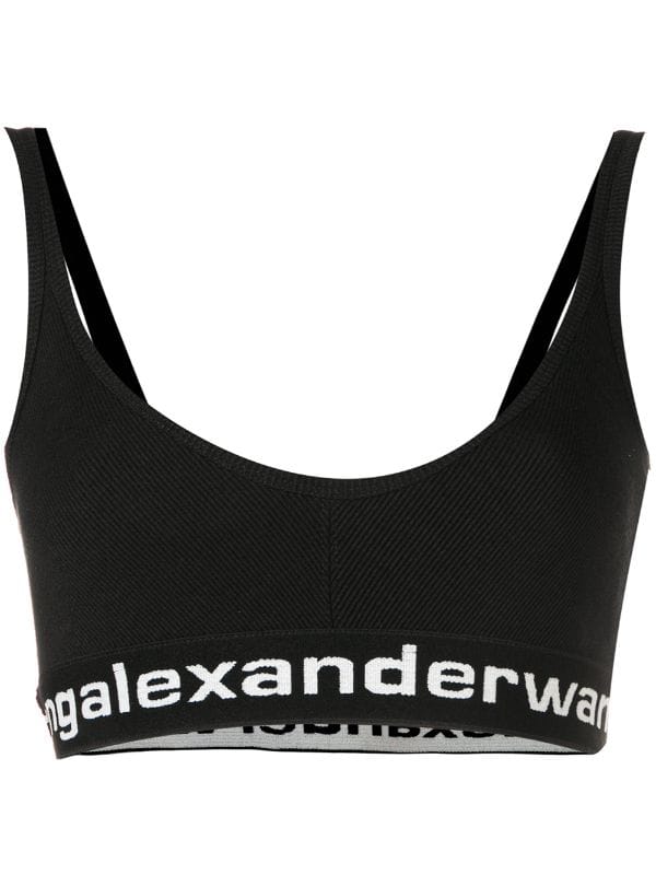 Wang Logo - Alexander Wang ribbed logo bra $119 SS19 Online Global