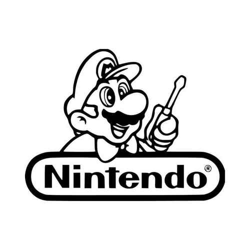 Ninendo Logo - Mario Repair Nintendo Logo Vinyl Decal Sticker