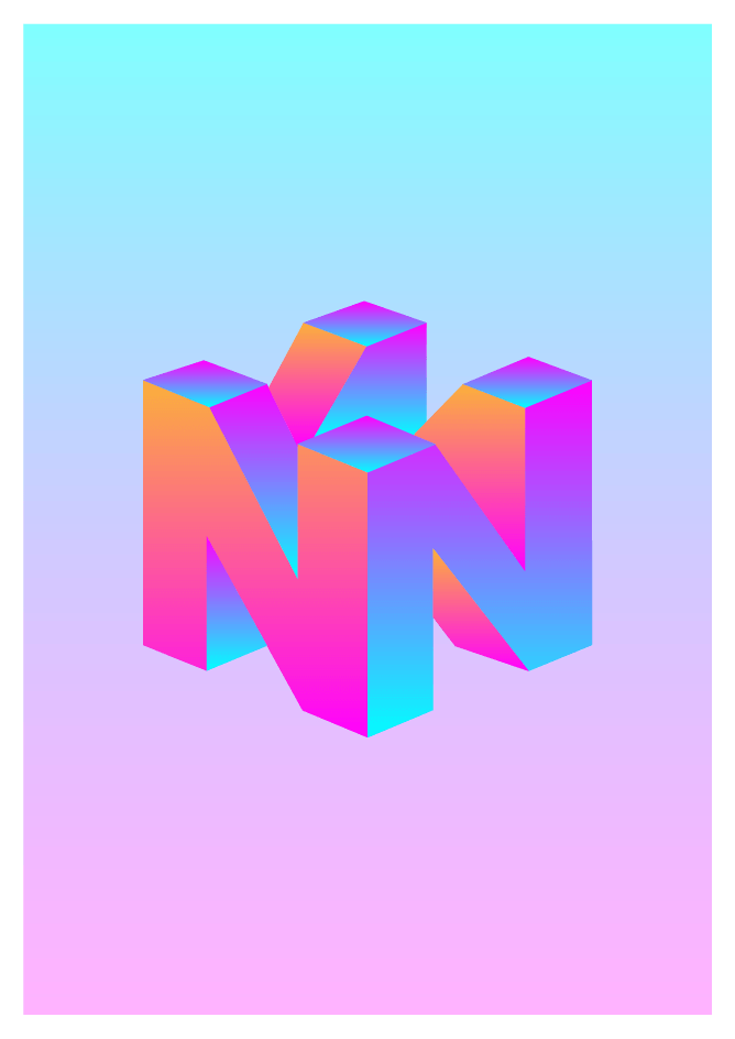 Ninendo Logo - Vaporwave Room: I made this Vaporwave inspired Nintendo logo what