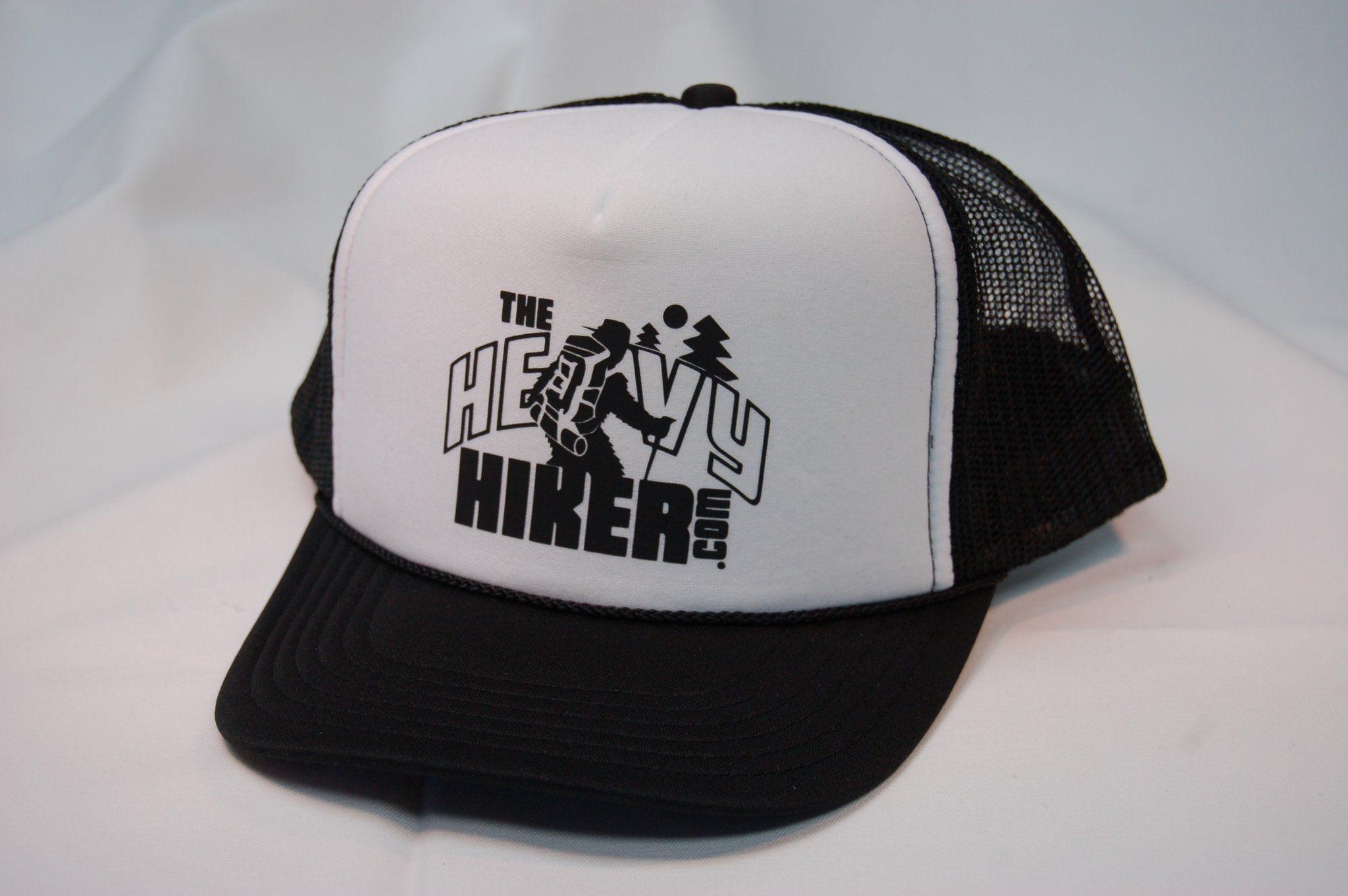 Hiker Logo - The Heavy Hiker Logo Black & White Trucker Hat