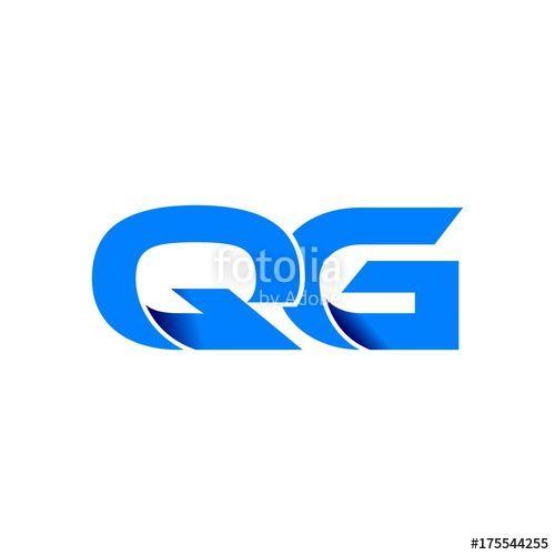 Qg Logo - qg logo initial logo vector modern blue fold style Stock image
