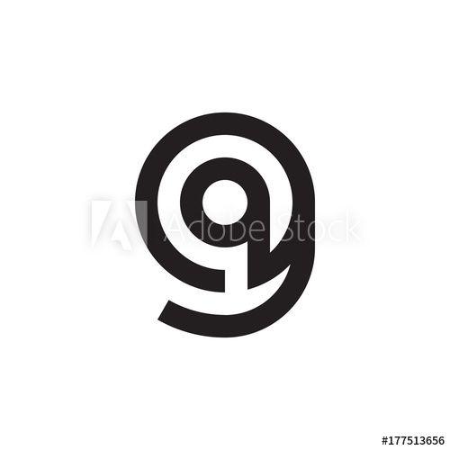 Qg Logo - Initial letter gq, qg, q inside g, linked line circle shape logo