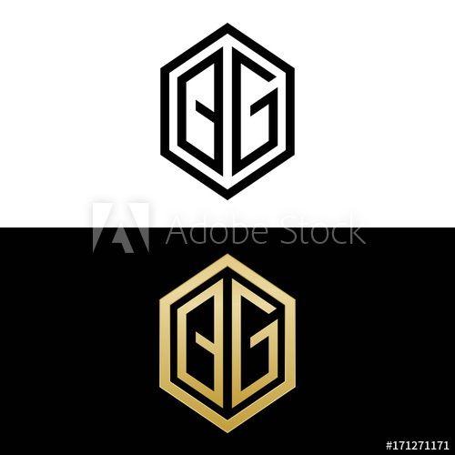 Qg Logo - initial letters logo qg black and gold monogram hexagon shape vector ...