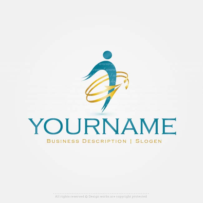 Jump Logo - Create a Logo - Human Jump logo template