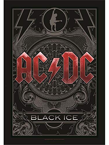 Original AC DC Logo - Heart Rock Flag Original AC DC Black Ice, Fabric, Multicoloured, 110