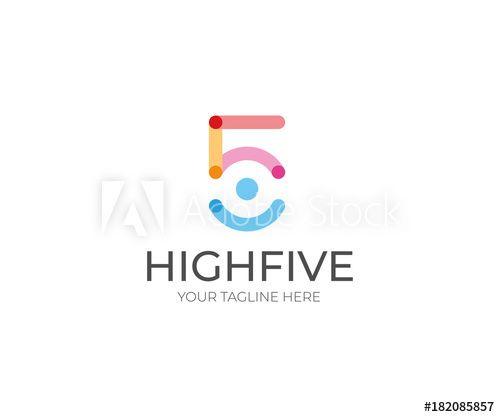 Five Logo - Number Five Logo Template. Abstract Human Vector Design. Symbol 5
