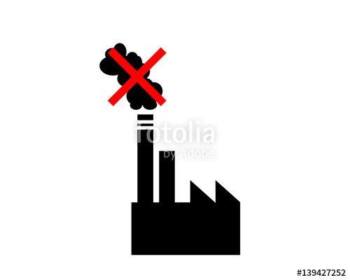 Causata Logo - no all'inquinamento causato dai fumi delle industrie , illustrazione ...