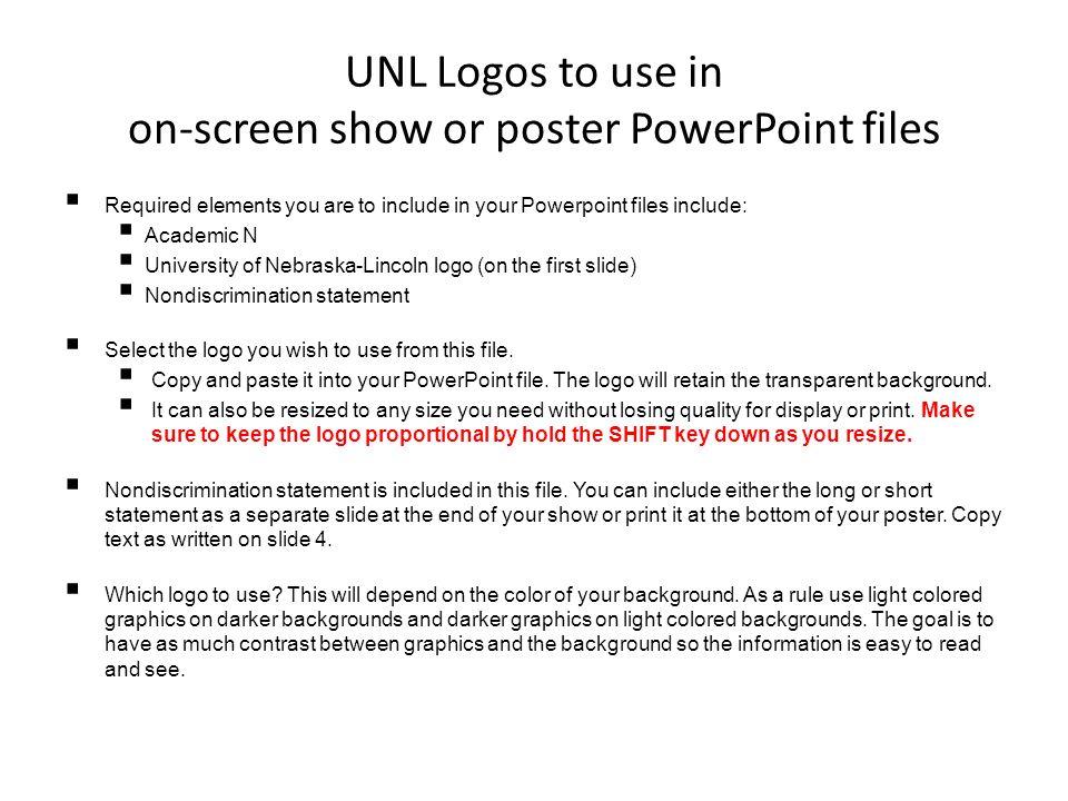 UNL Logo - UNL Logos to use in on-screen show or poster PowerPoint files ...