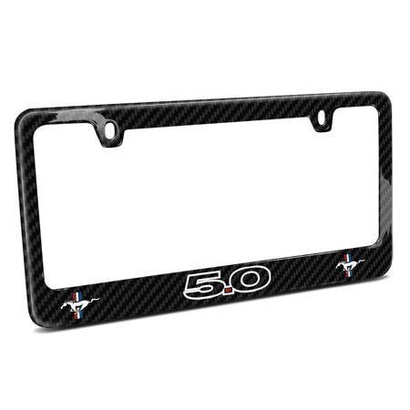 5.0 Logo - Ford Mustang GT 5.0 Outline Dual Logo Black Real Carbon Fiber License Plate  Frame