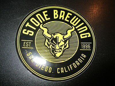Gargoyle Logo - STONE BREWERY CIRCLE GARGOYLE LOGO Black Yellow STICKER decal craft beer  brewing
