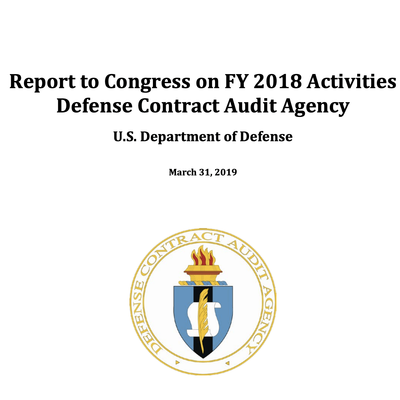 DCAA Logo - The Defense Contract Audit Agency's Fiscal Year 2018 annual Report