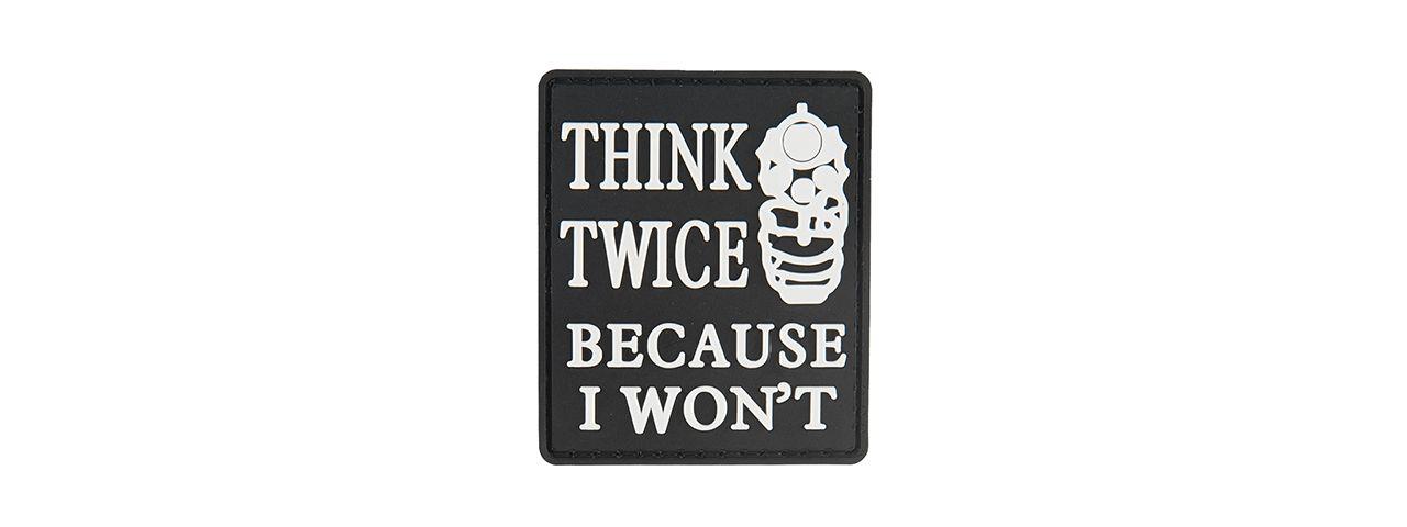 UKARMS Logo - G-FORCE THINK TWICE BECAUSE I WON'T PVC MORALE PATCH (BLACK ) [PATCH ...