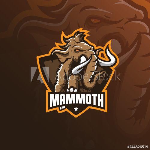 Jumpstyle Logo - mammoth elephant mascot logo design vector with modern illustration