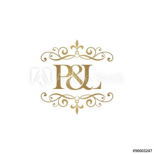 P&L Logo - P&L Initial logo. Ornament ampersand monogram golden logo this