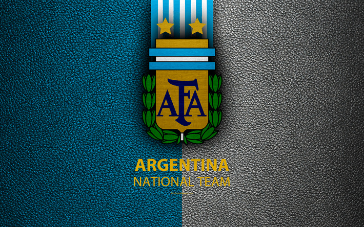 Argentina Logo - Download wallpapers Argentina national football team, 4k, leather ...