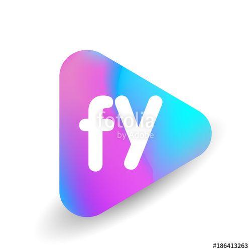 FY Logo - Letter FY logo in triangle shape and colorful background, letter