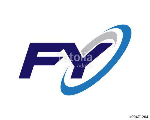 FY Logo - FY Letter Swoosh blue Logo