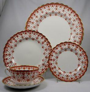 Spode Logo - SPODE Fleur de Lys Red Y7481 5Pc Place Setting (Dinner, Salad, B&B ...