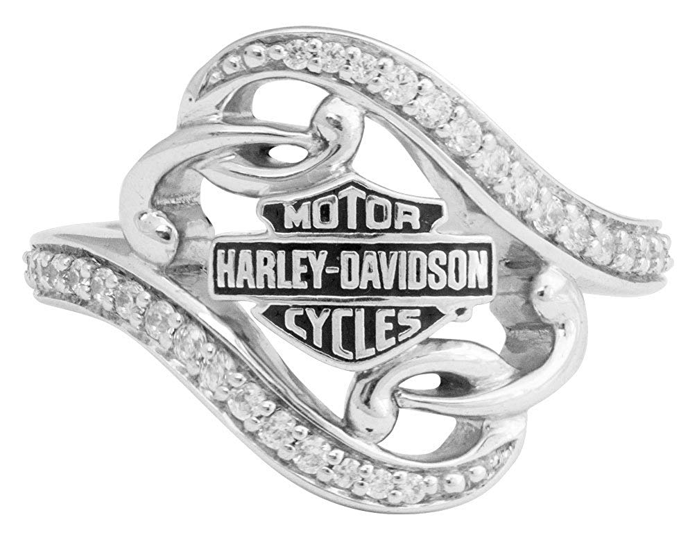 Filagree Logo - Harley Davidson Women's Bling Filigree Bar & Shield Ring