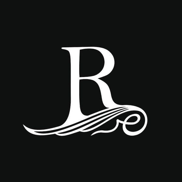 Filagree Logo - Capital Letter R For Monograms, Emblems And Logos. Beautiful Filigree Art  Print