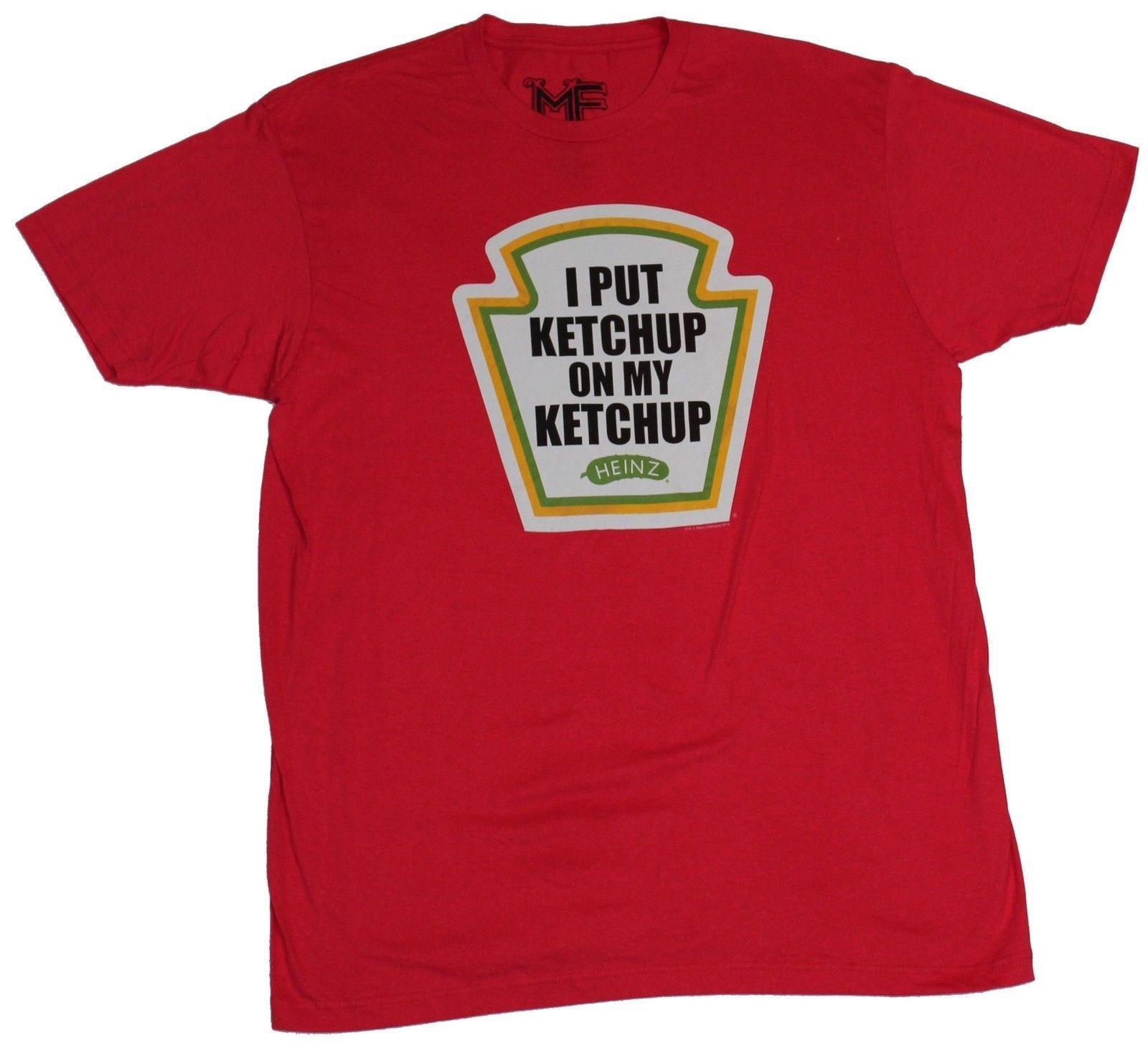 Ketchup Logo - Details About Heinz Ketchup Mens T Shirt Put Ketchup On My Ketchup Logo Image