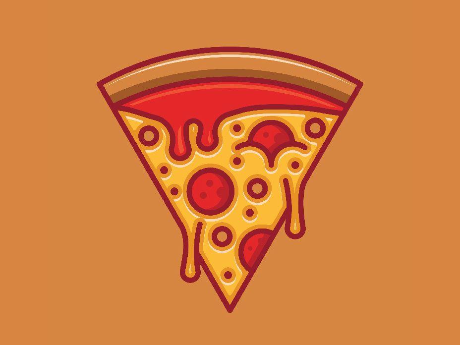 Ketchup Logo - Pizza dripping ketchup and melting cheese modern logo design