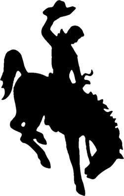 Uwyo Logo - Bucking Horse and Rider