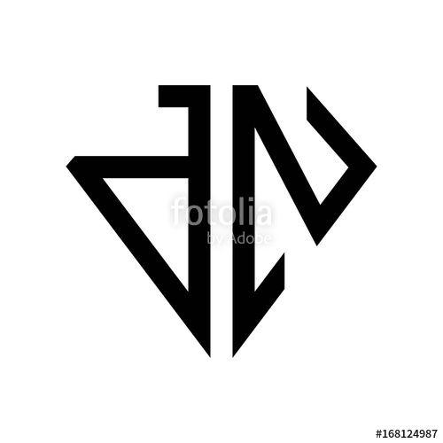 DN Logo - initial letters logo dn black monogram diamond pentagon shape