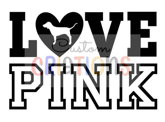 Pimk Logo - Love Pink VS Victoria Secret logo dog SVG cricut silhouette cutting file  die cutter cameo heart vector