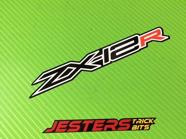 ZX12 Logo - Decals ZX12R logo stickers for Race, Road, Track, Garage, Van PAIR