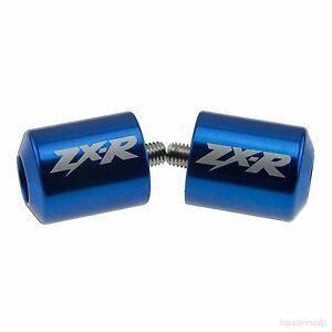 ZX12 Logo - Details About Kawasaki ZX6 ZX7 ZX9R ZX12 ZX R Logo Etched CNC Bar Ends Handlebar Sliders Blue