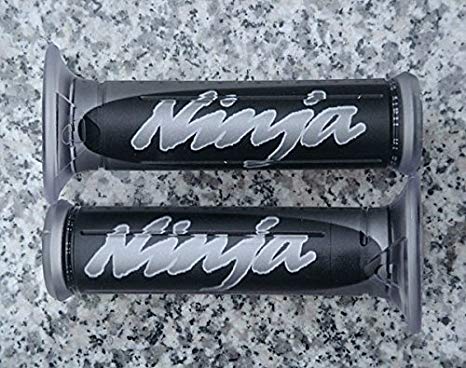 ZX12 Logo - i5 Kawasaki Ninja 250 300 500 650 ZX6 ZX6R ZX7 ZX7R ZX9 ZX9R ZX10 ZX10R ZX12 ZX12R ZX14 ZX14R SILVER LOGO GEL HAND GRIPS