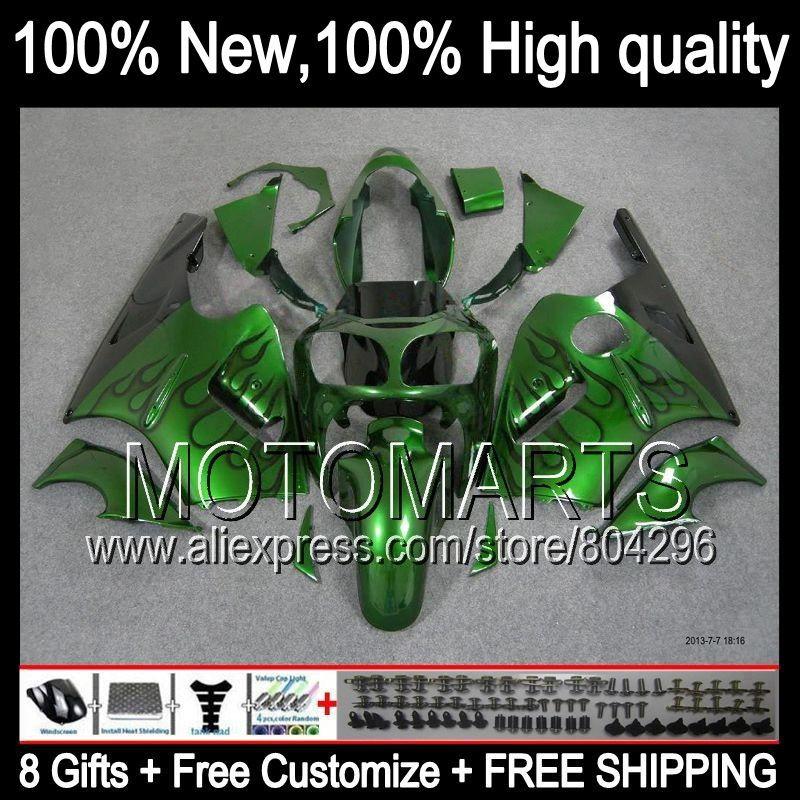 ZX12 Logo - Bodys For KAWASAKI NINJA Black Flames ZX12R 00 01 ZX 12R ZX 12R 2K34