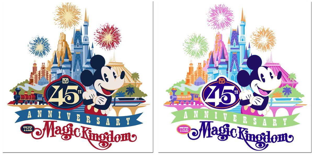 Disney World Logo - First Look at Magic Kingdom 45th Anniversary Merchandise Artwork ...