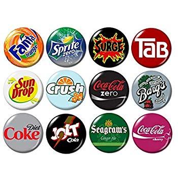 Soada Logo - Amazon.com : Soda Pop Logo Buttons Pins (set ) : Everything Else