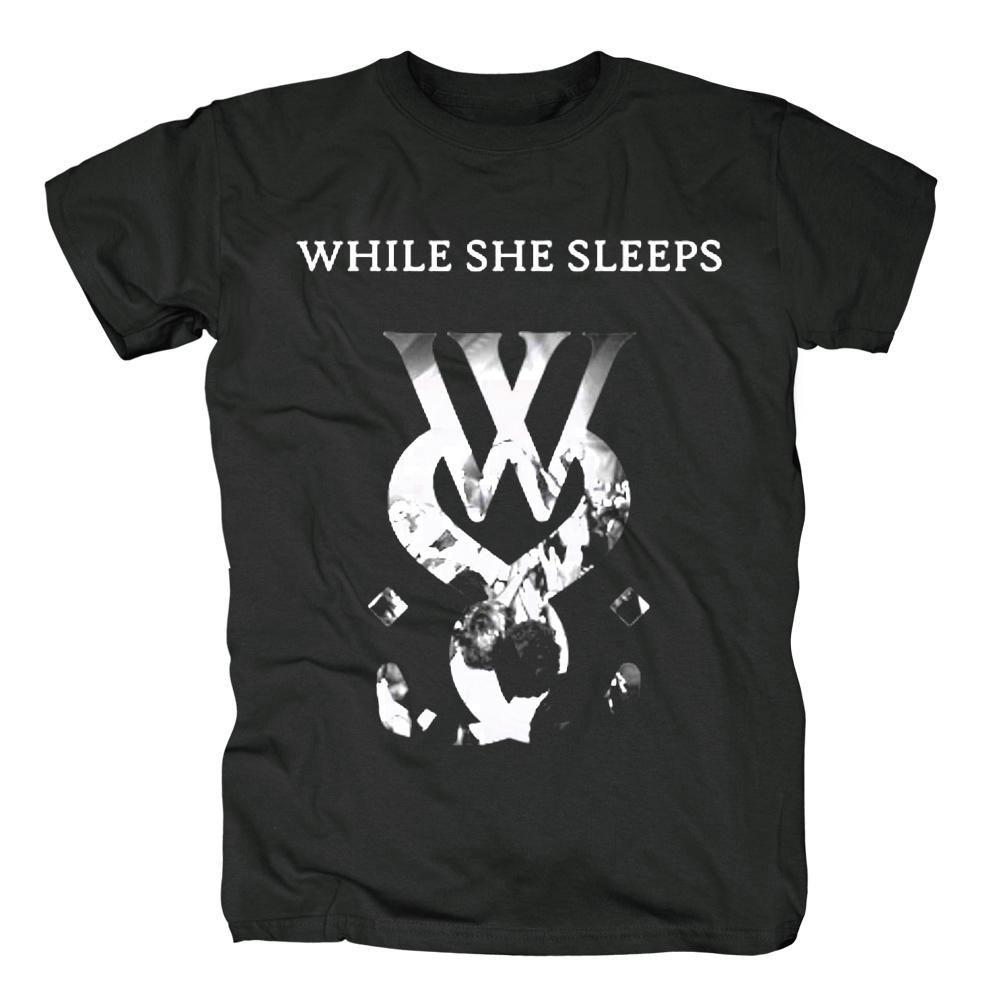 WSS Logo - Free Shipping While She Sleeps Wss Logo New Officials Mens Black 100%  Cotton T-shirt