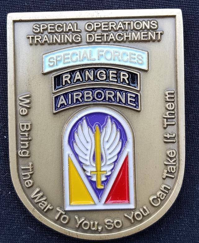 JRTC Logo - JRTC SOTD Joint Readiness Training Center Special Operations Training Detachment Flash Shaped Challenge Coin Challenge Coins