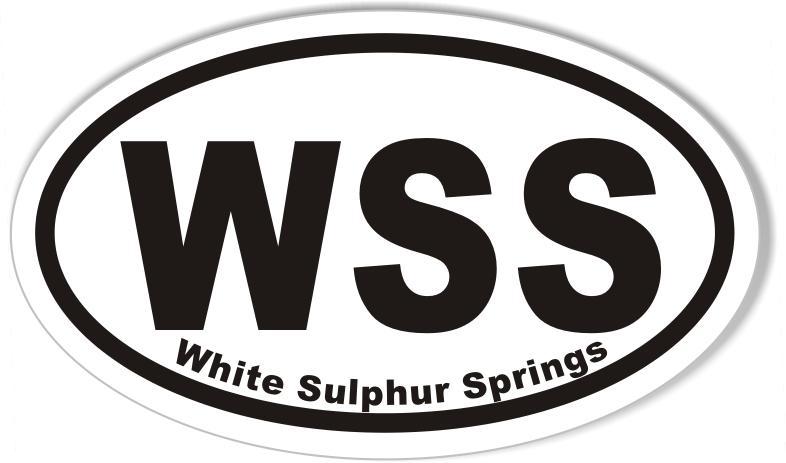 WSS Logo - WSS White Sulphur Springs Oval Bumper Sticker